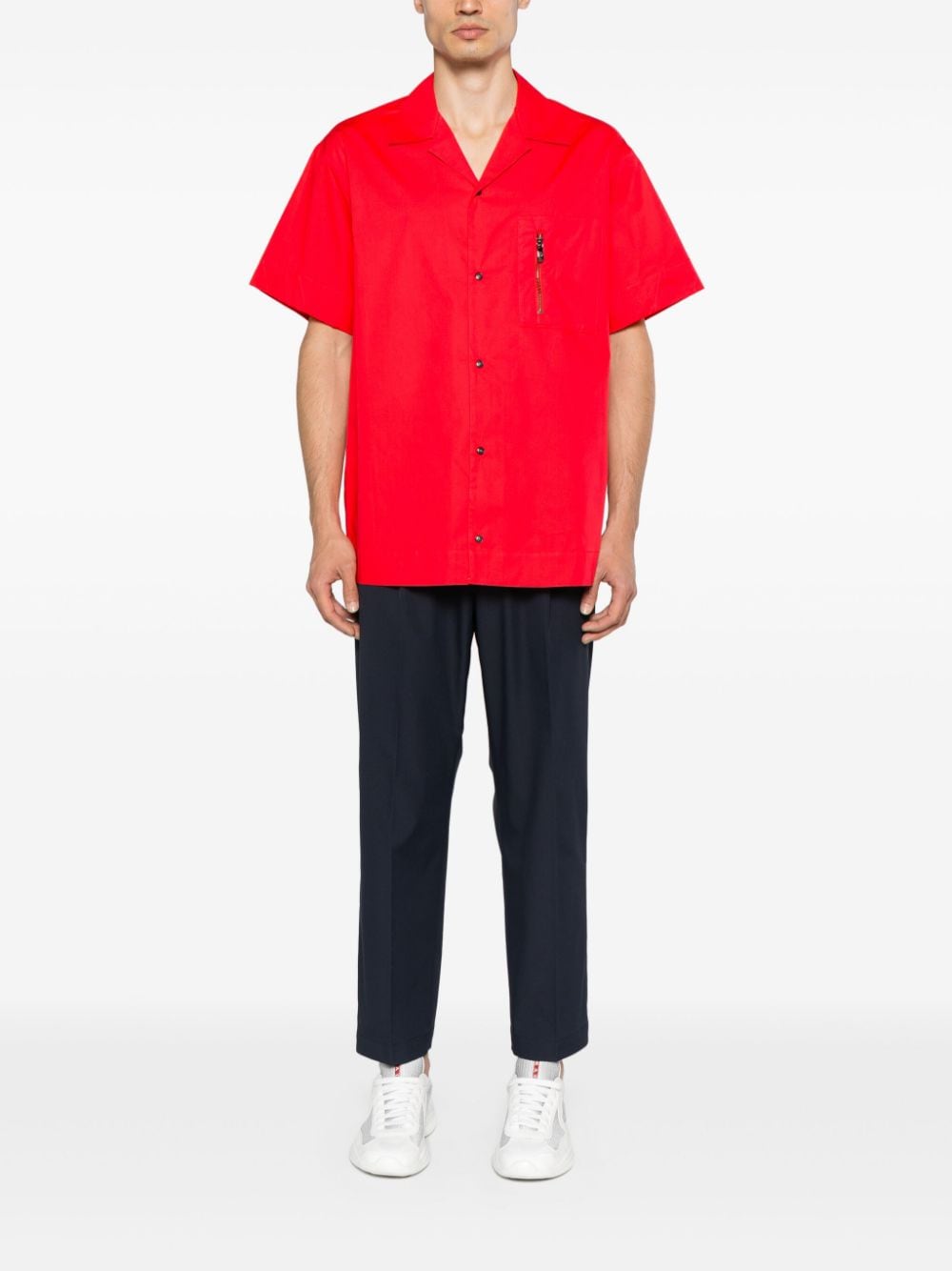 Ferrari tape-detail cotton shirt - Rood
