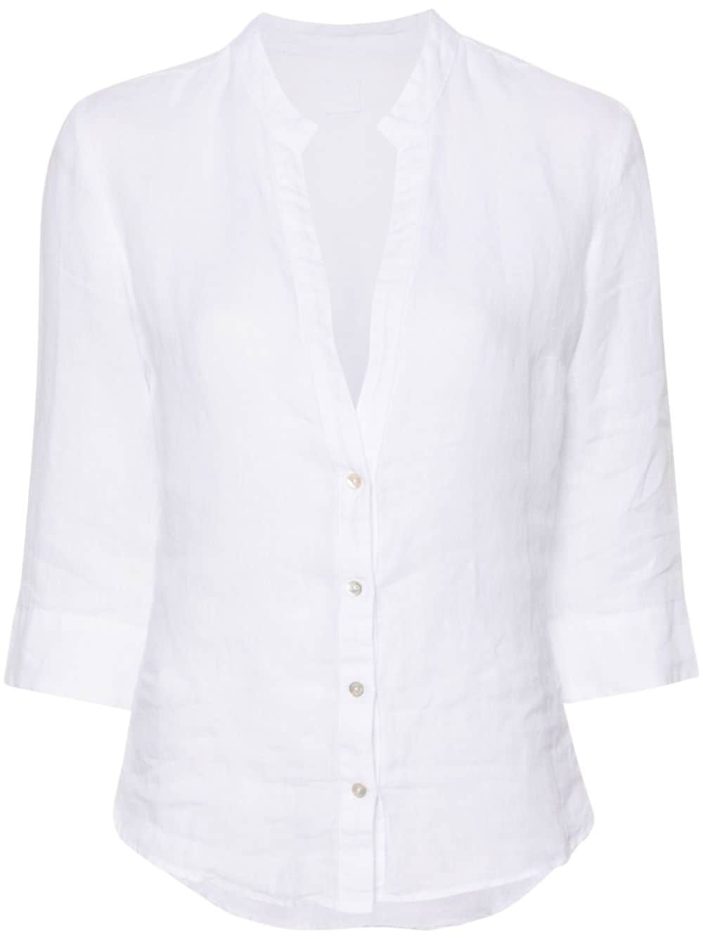 V-neck linen blouse