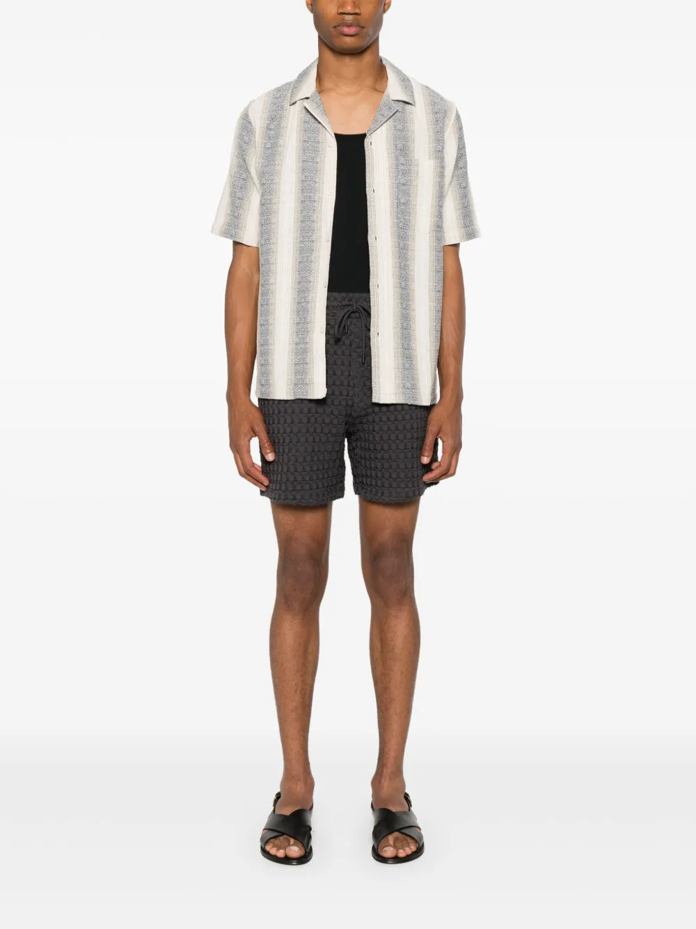 OAS Company Porto shorts met wafelpatroon - Grijs