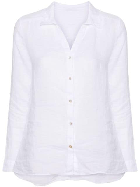 120% Lino spread-collar linen shirt 