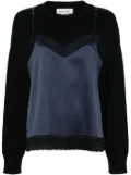 Monse slip-detailed wool-blend jumper - Black
