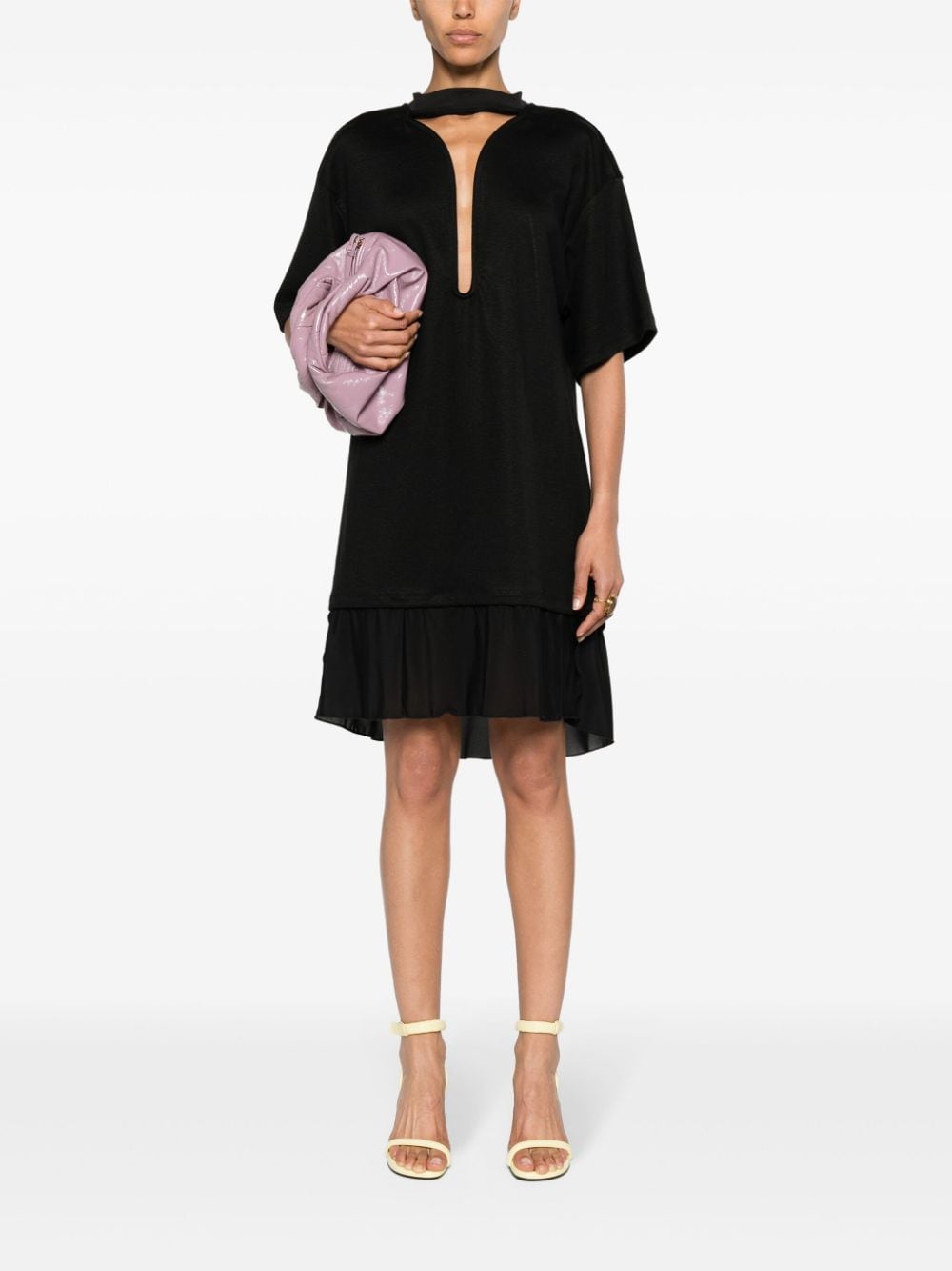 Shop Victoria Beckham Cut-out T-shirt Minidress In Black