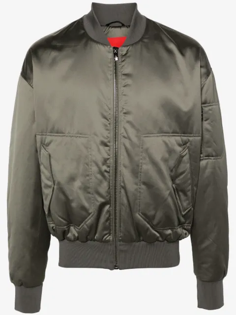 Ferrari tape-detail zip-up bomber jacket