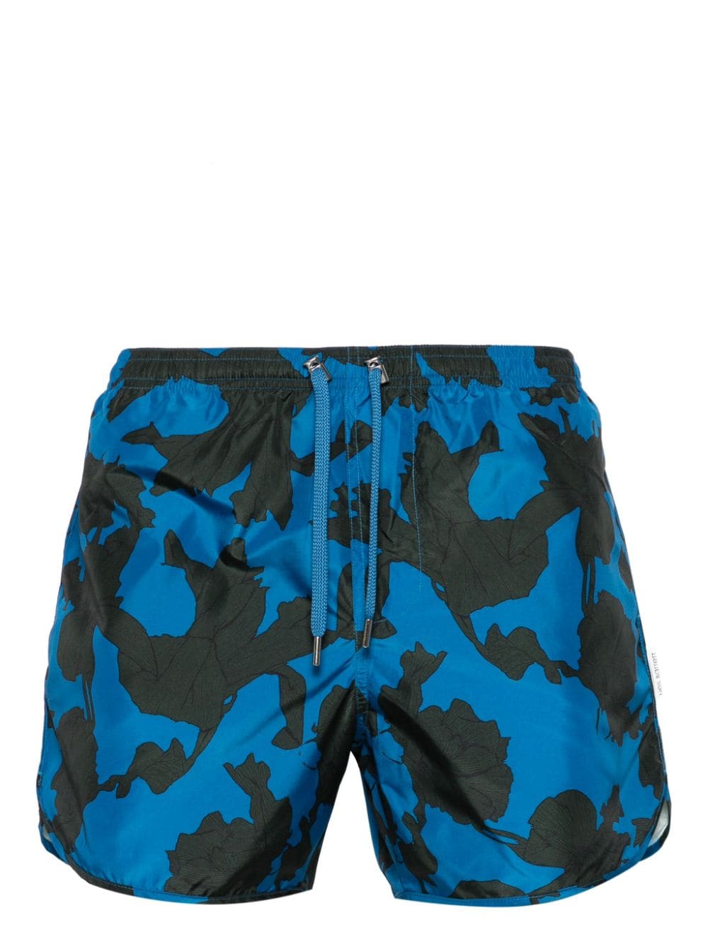 Neil Barrett Floral-print Drawstring Swim Shorts In Blue