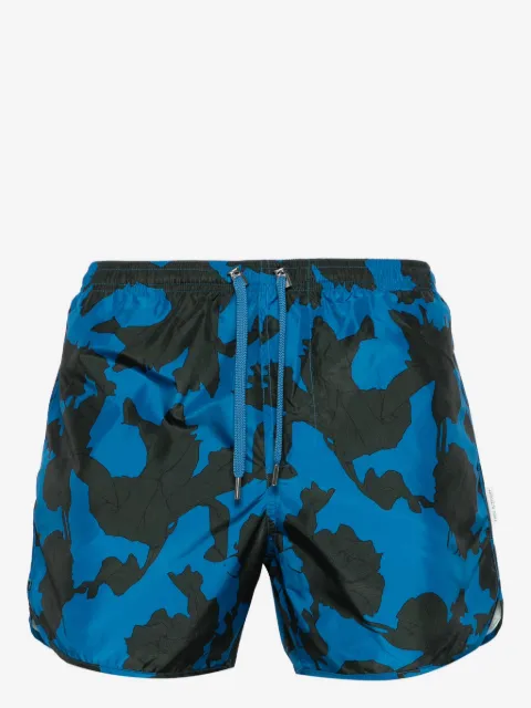 Neil Barrett shorts de playa con cordones y estampado floral