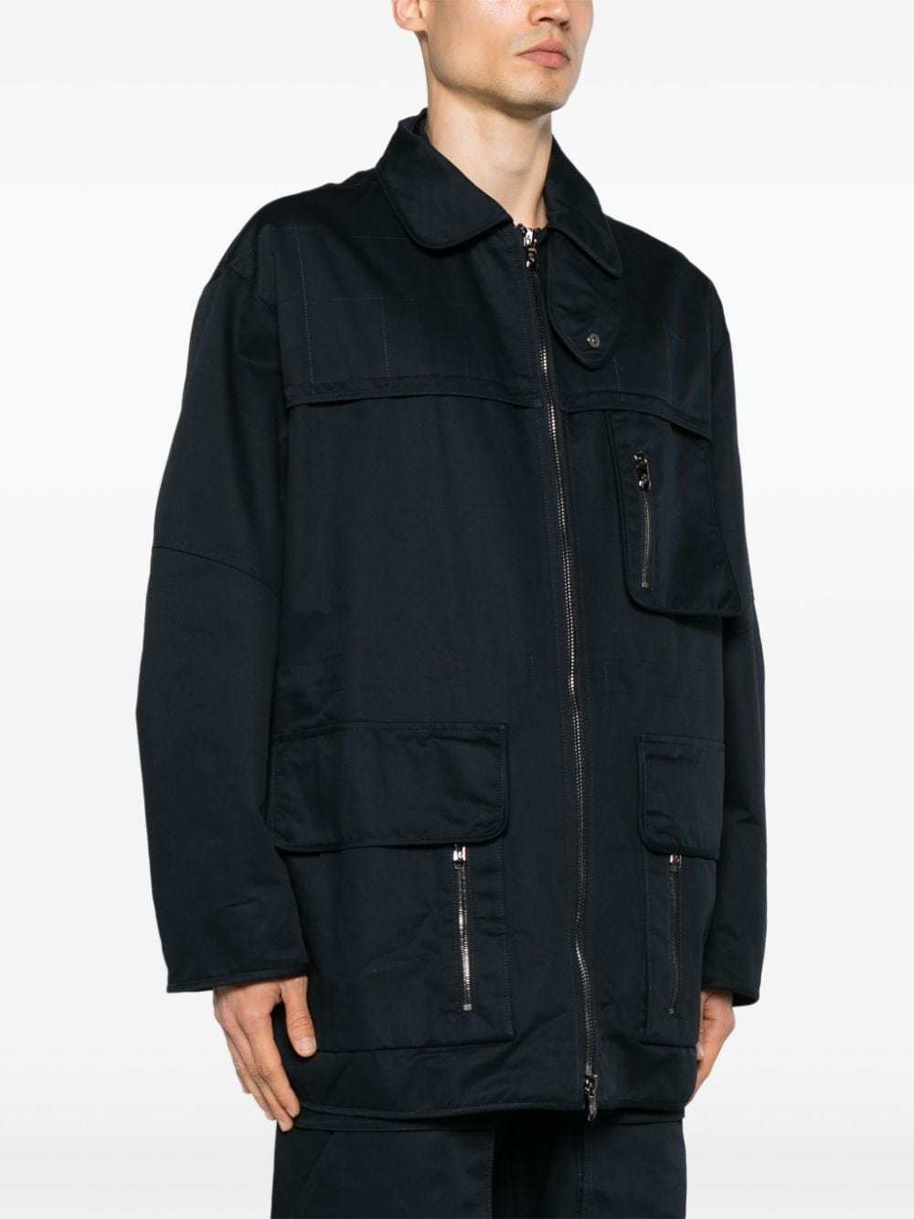 Shop Ferrari Quilted Cargo Coat In Blau