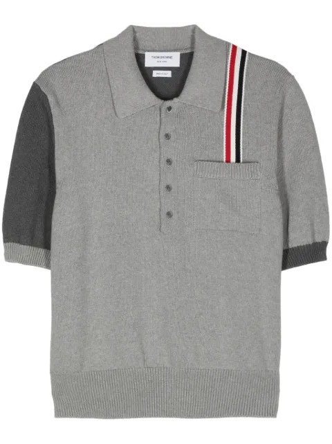 Thom Browne قميص بولو منسوج بخطوط ملونة