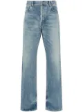 Saint Laurent stonewashed distressed straight jeans - Blue