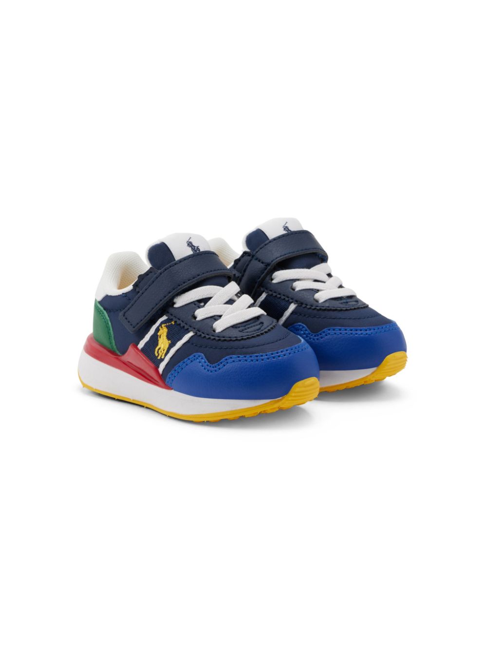 Ralph Lauren Kids' Polo Pony Panelled Sneakers In Blue