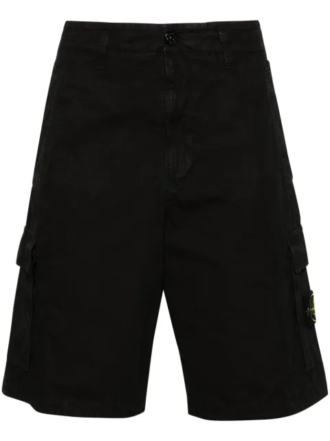 Stone Island Compass-badge cotton cargo shorts