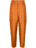 Alberto Biani geometric-print tapered trousers - Orange