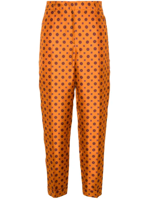 Alberto Biani geometric-print tapered trousers