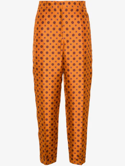 Alberto Biani geometric-print tapered trousers