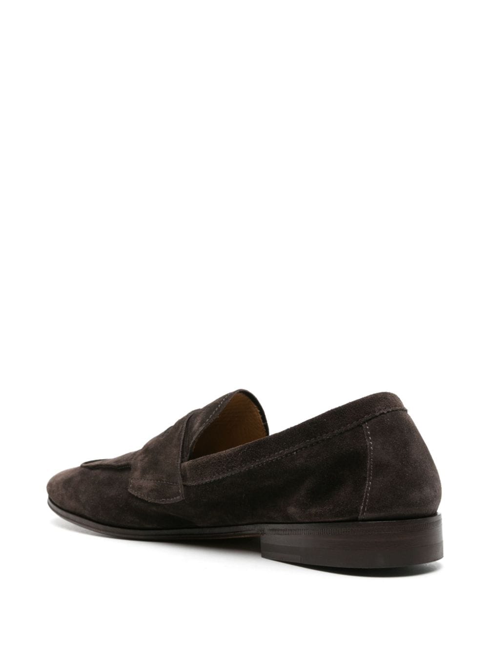 Shop Henderson Baracco Penny-slot Suede Loafers In Brown