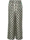 Lorena Antoniazzi graphic-print silk trousers - Green