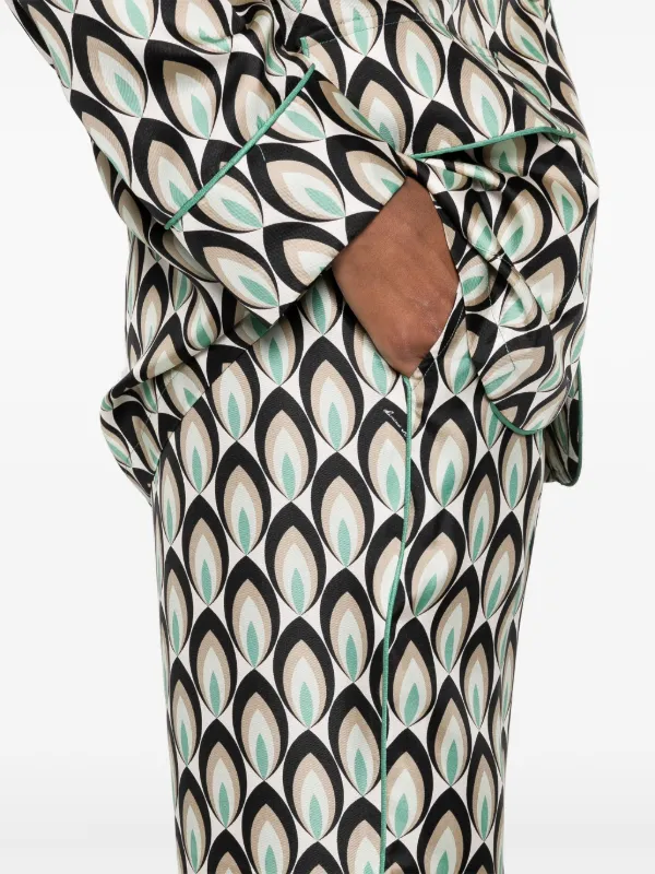 パンツ Lorena Antoniazzi Graphic-Print Silk Trousers Lorena Antoniazzi graphic-print Silk Trousers | Green