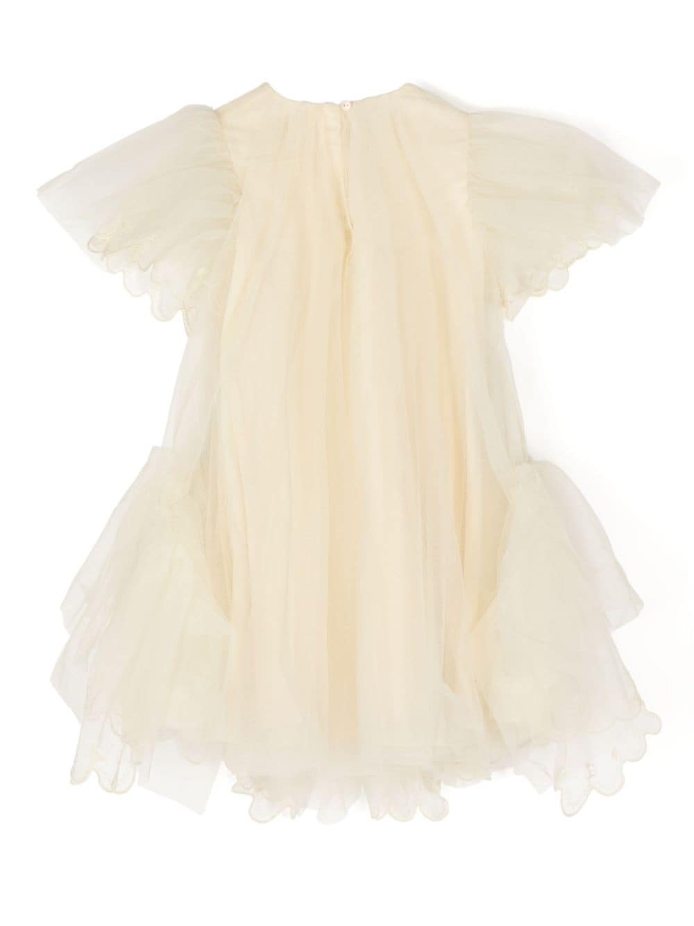 Shop Jnby By Jnby Lace-trimmed Tulle Dress In Yellow