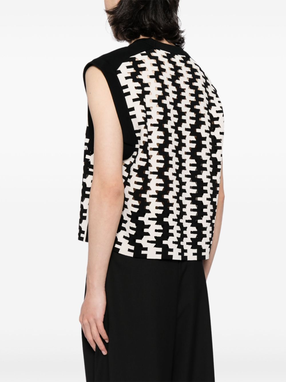 Shop Croquis Geometric-pattern Print Vest In Black