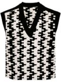 CROQUIS geometric-pattern print vest - Black