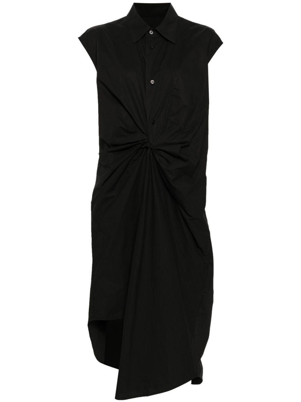 Jnby Draped-detailing Cotton Shirt In Black