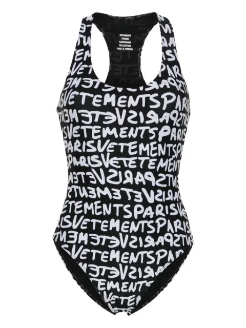 VETEMENTS 로고 프린트 원피스 수영복