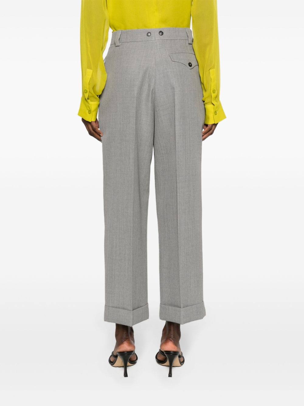 Shop Victoria Beckham High-waist Tailored Trousers In Grey