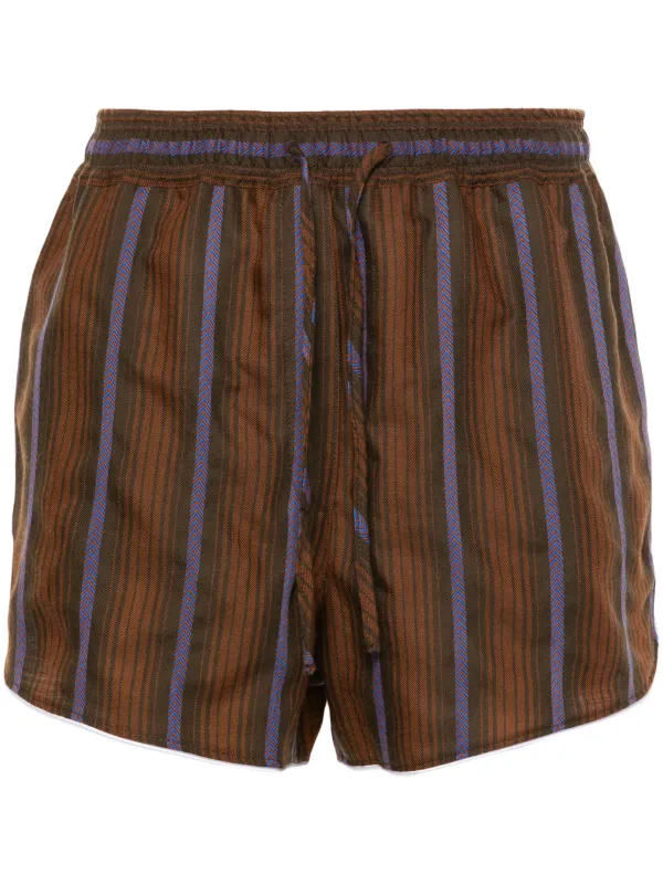 Wales Bonner Life Wool Shorts in Brown