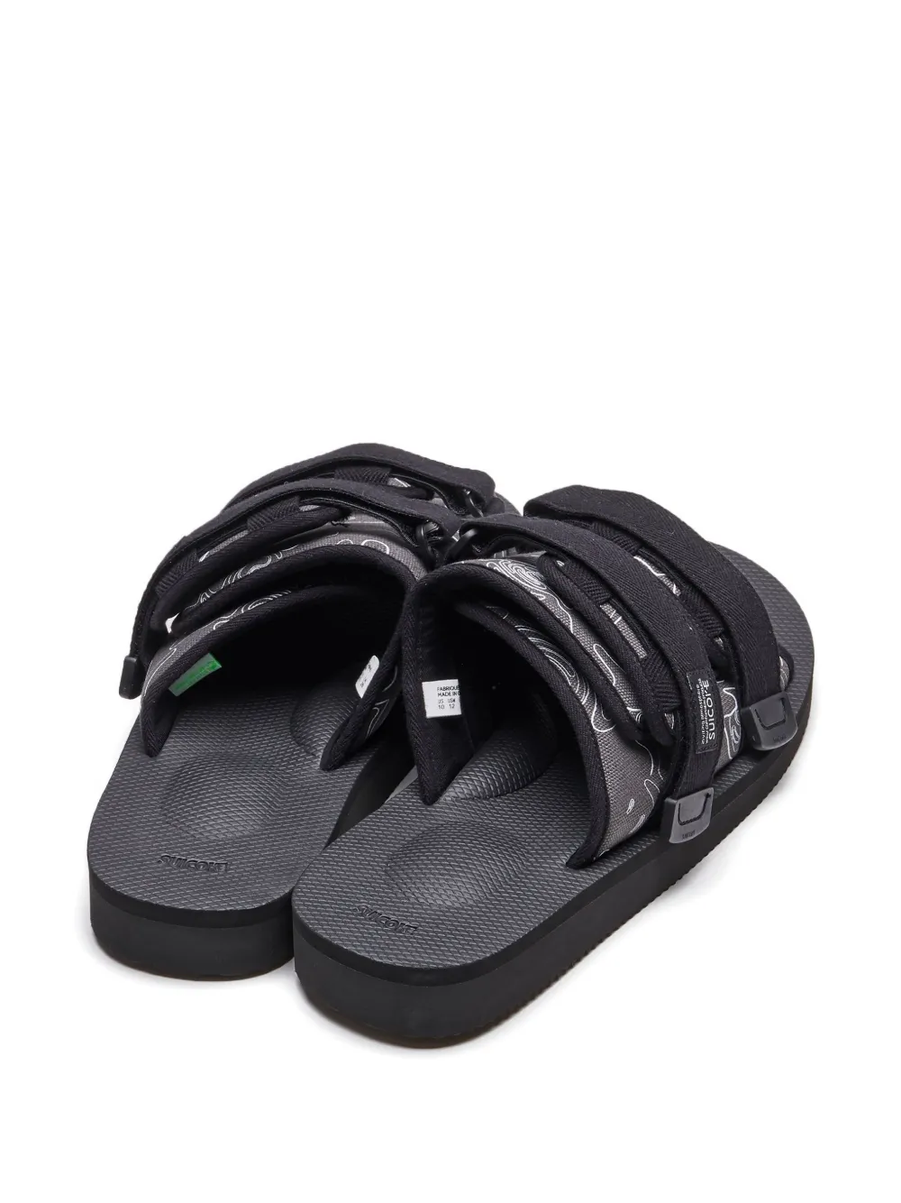 Suicoke triple-strap patterned sandals Black
