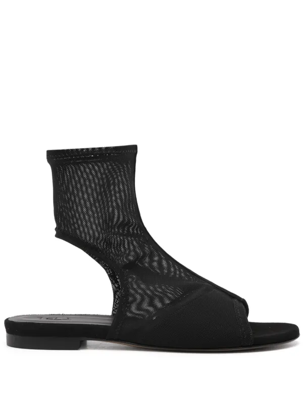 Tela Sandalias Con Diseño De Malla Negro FARFETCH MX