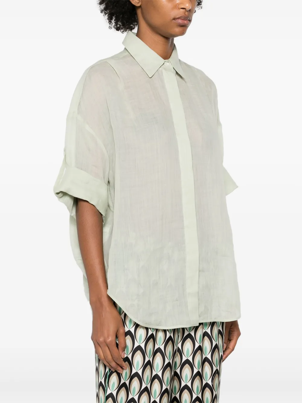 Lorena Antoniazzi Blouse met verstelbare mouwen Groen