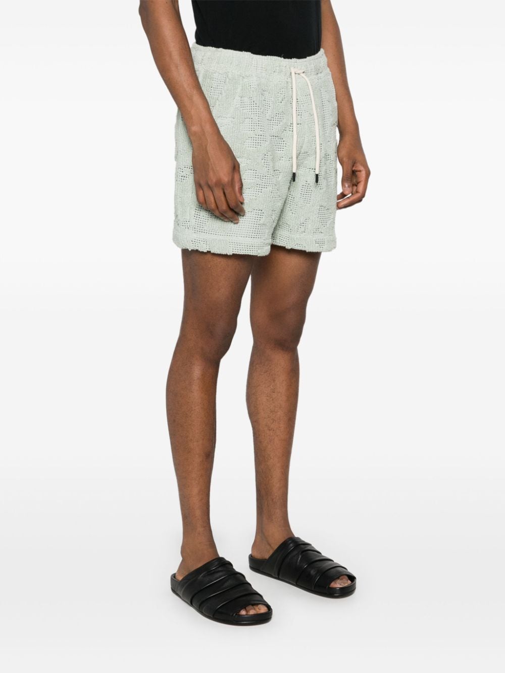 Shop Oas Company Galbanum Mid-rise Deck Shorts In Green