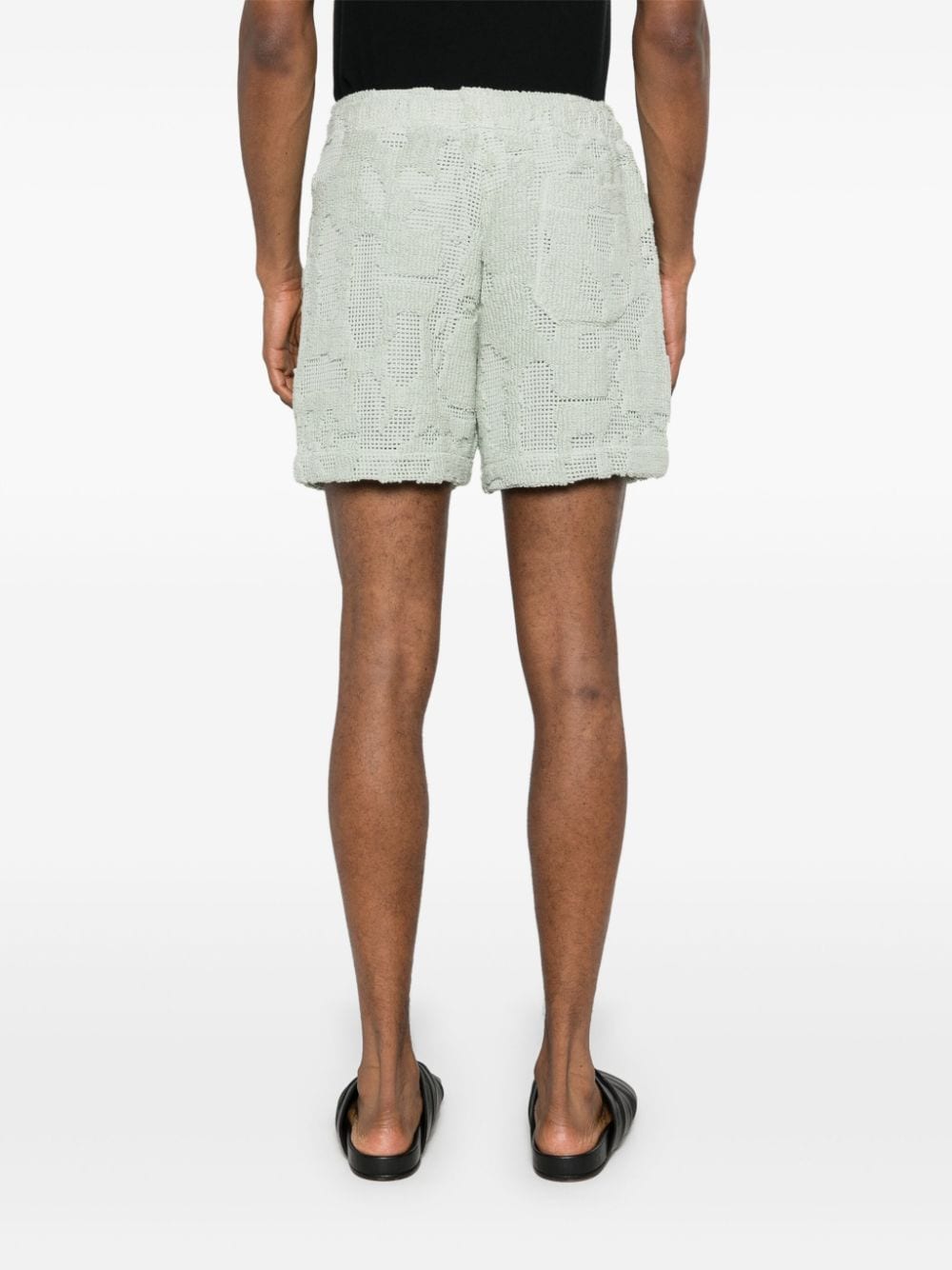 Shop Oas Company Galbanum Mid-rise Deck Shorts In Green