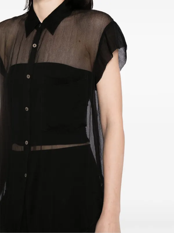 JNBY Oversized Sheer Shirt | Blue | FARFETCH