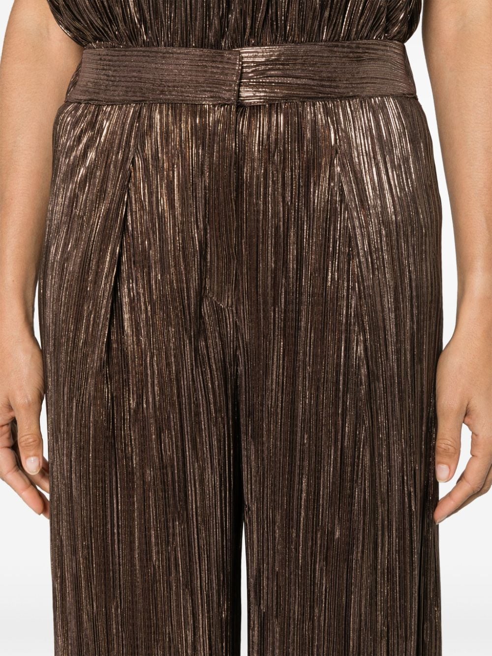 Shop Sabina Musayev Liroy Pleated Straight-leg Trousers In Brown