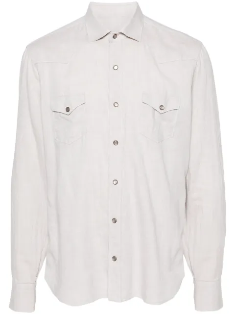 Barba slub-texture shirt
