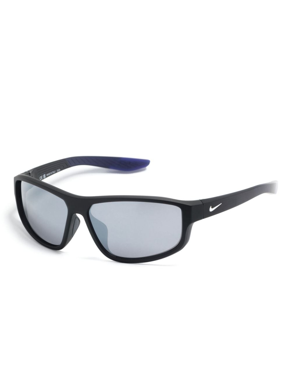 Shop Nike Brazel Fuel Rectangle-frame Sunglasses In Black