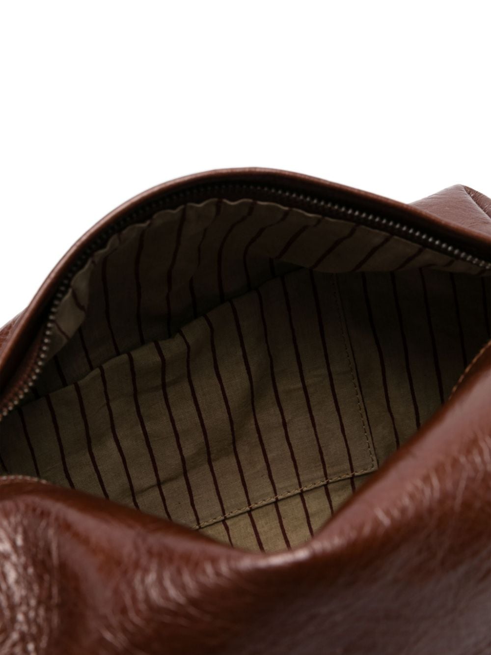 Shop Uma Wang Logo-debossed Leather Shoulder Bag In Brown