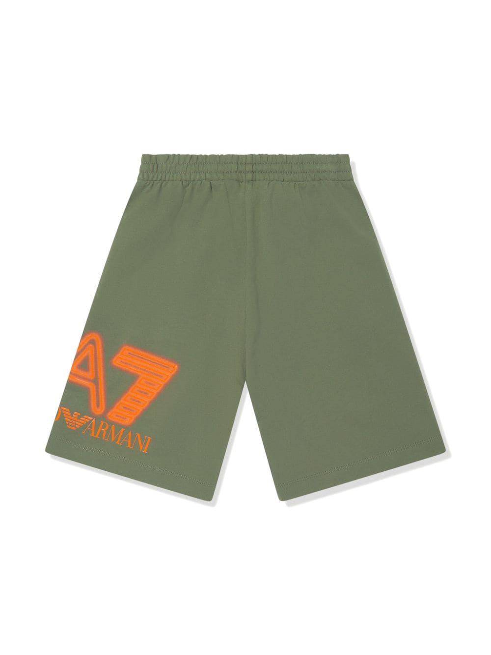 Shop Emporio Armani Logo-print Cotton Shorts In Green