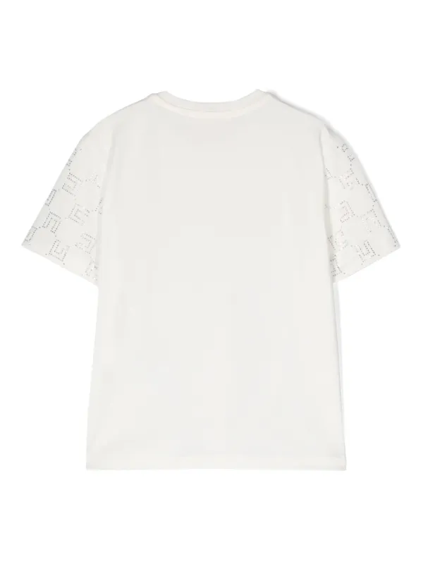 Elisabetta Franchi La Mia Bambina crystal monogram T shirt White FARFETCH TR