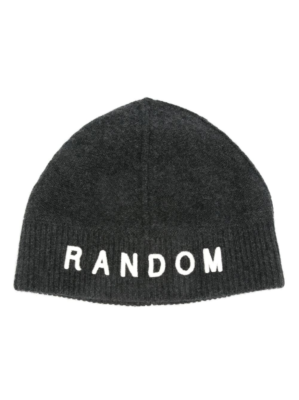 Random Identities Embroidered-logo Brushed Beanie In Grey