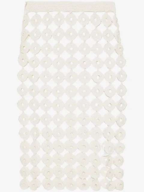 Wales Bonner Stanza crochet-knit midi skirt