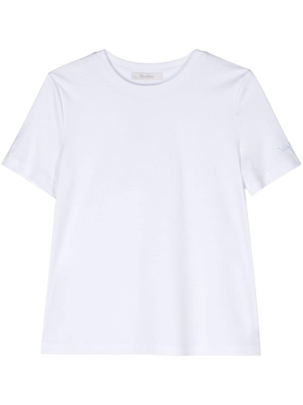 Max Mara Logo-embroidered Jersey T-shirt In White