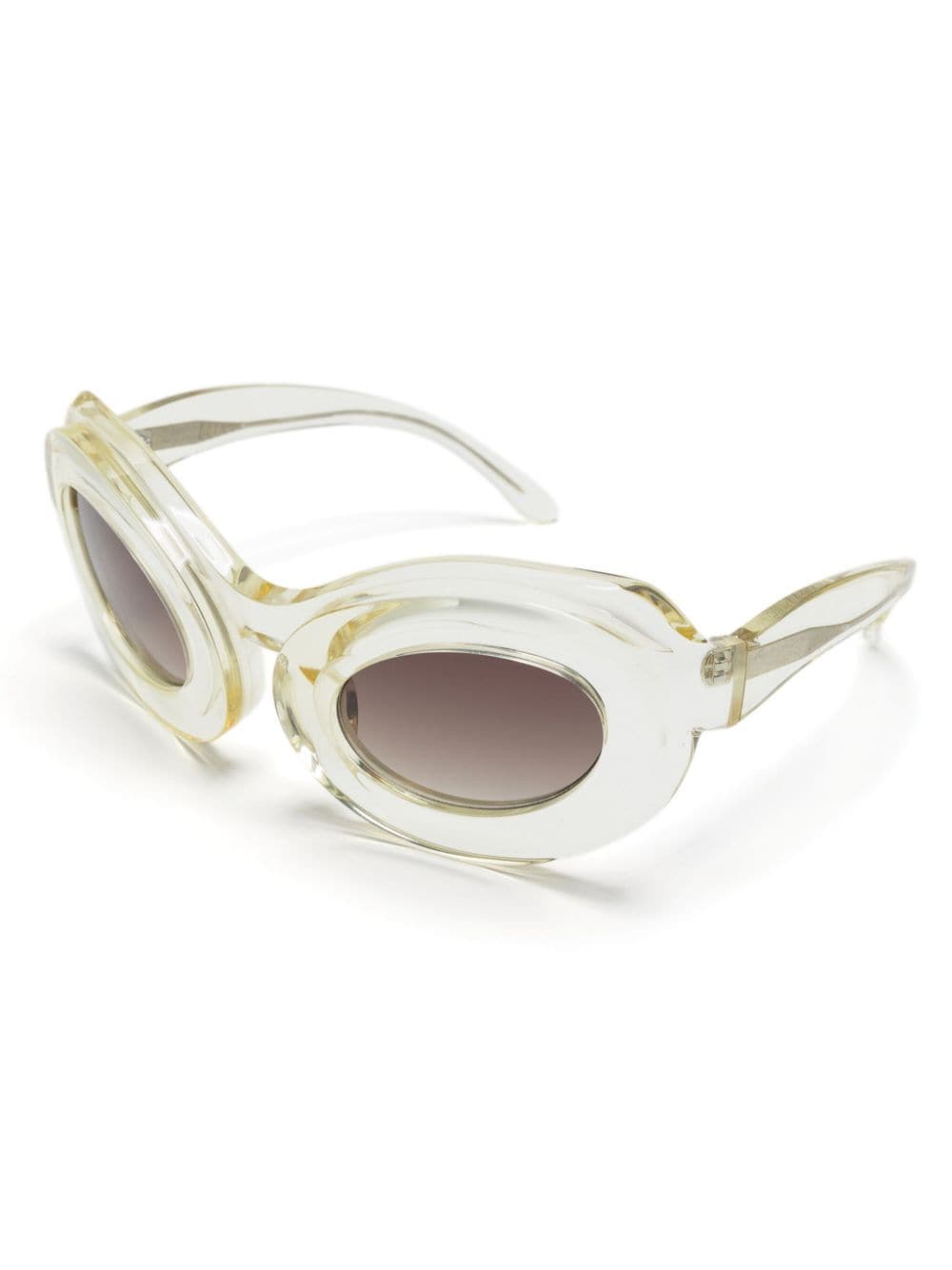 Shop Henrik Vibskov Tyler Oval-frame Sunglasses In Yellow