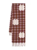 Henrik Vibskov cross-motif plaided scarf - Red