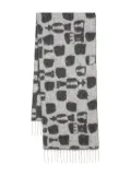 Henrik Vibskov chess pieces-jacquard wool scarf - Black