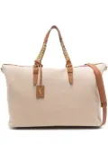 Saint Laurent Cassandre-logo canvas luggage bag - Neutrals