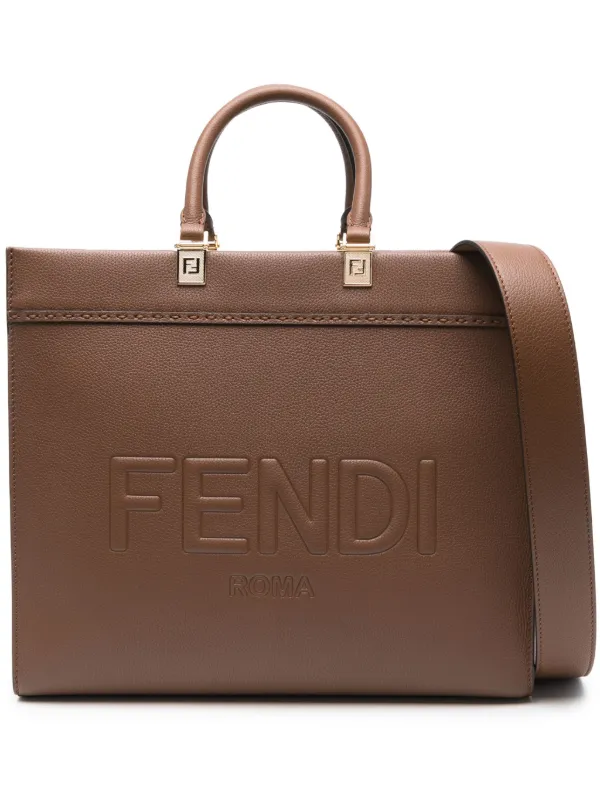 FENDI Medium Sunshine Leather Bag Brown FARFETCH PT