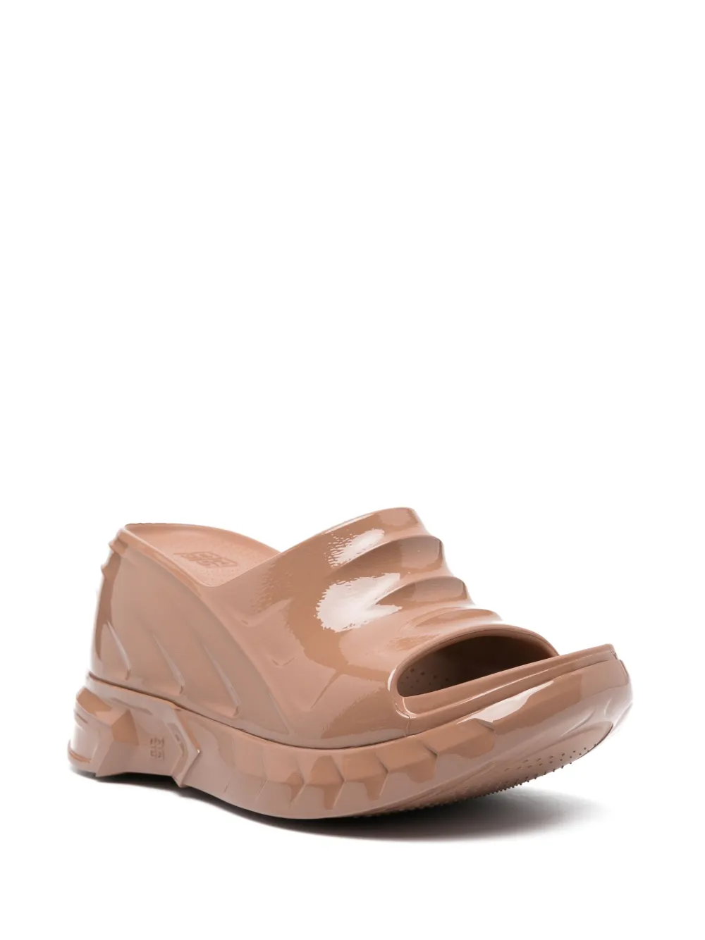 Shop Givenchy Marshmallow 100mm Wedge Sandals In Brown