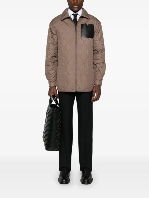 Valentino Garavani diamond-quilted Jacket Neutrals FARFETCH JO