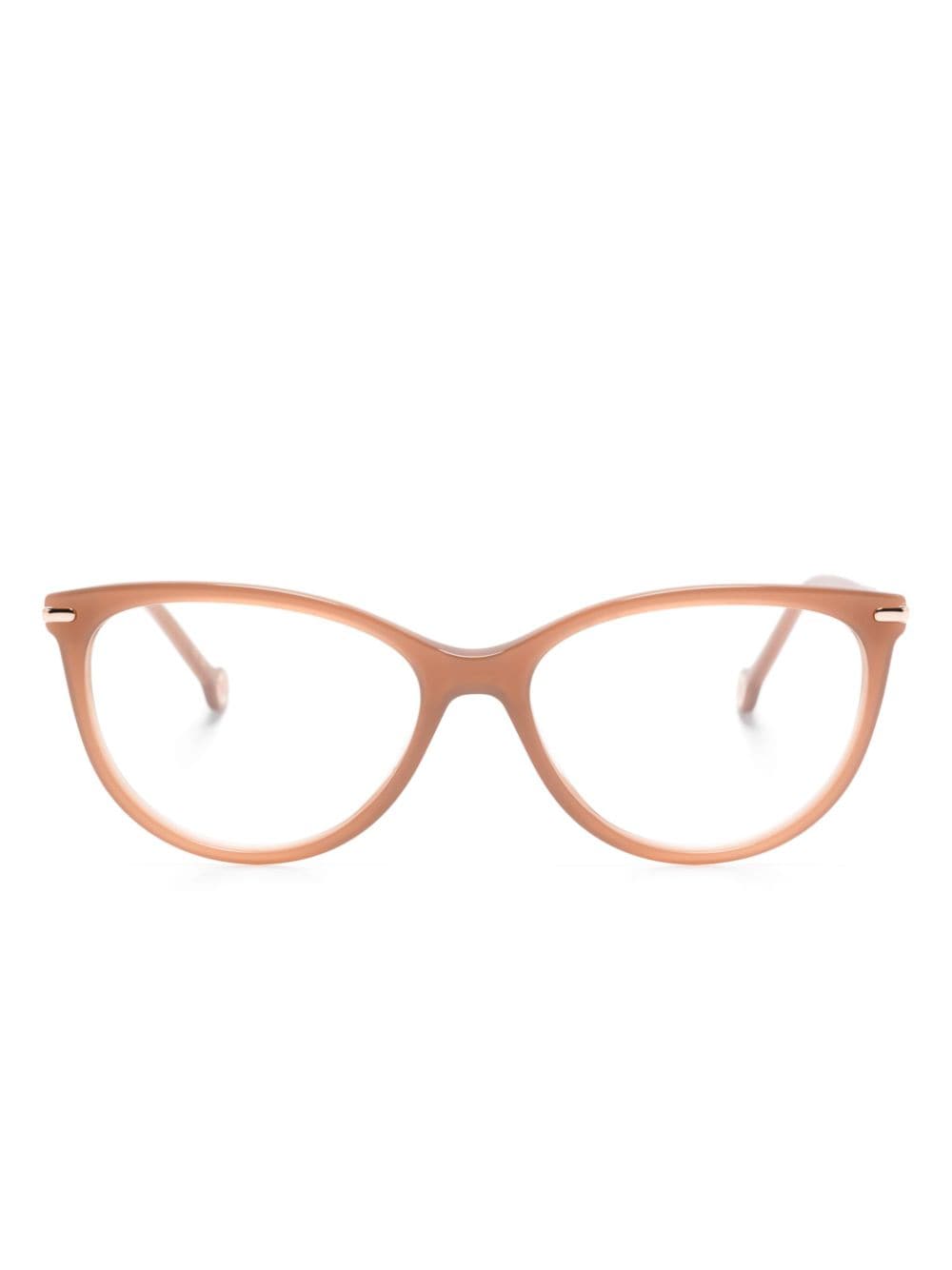 Carolina Herrera Glitter-embellished Round-frame Glasses In Neutral